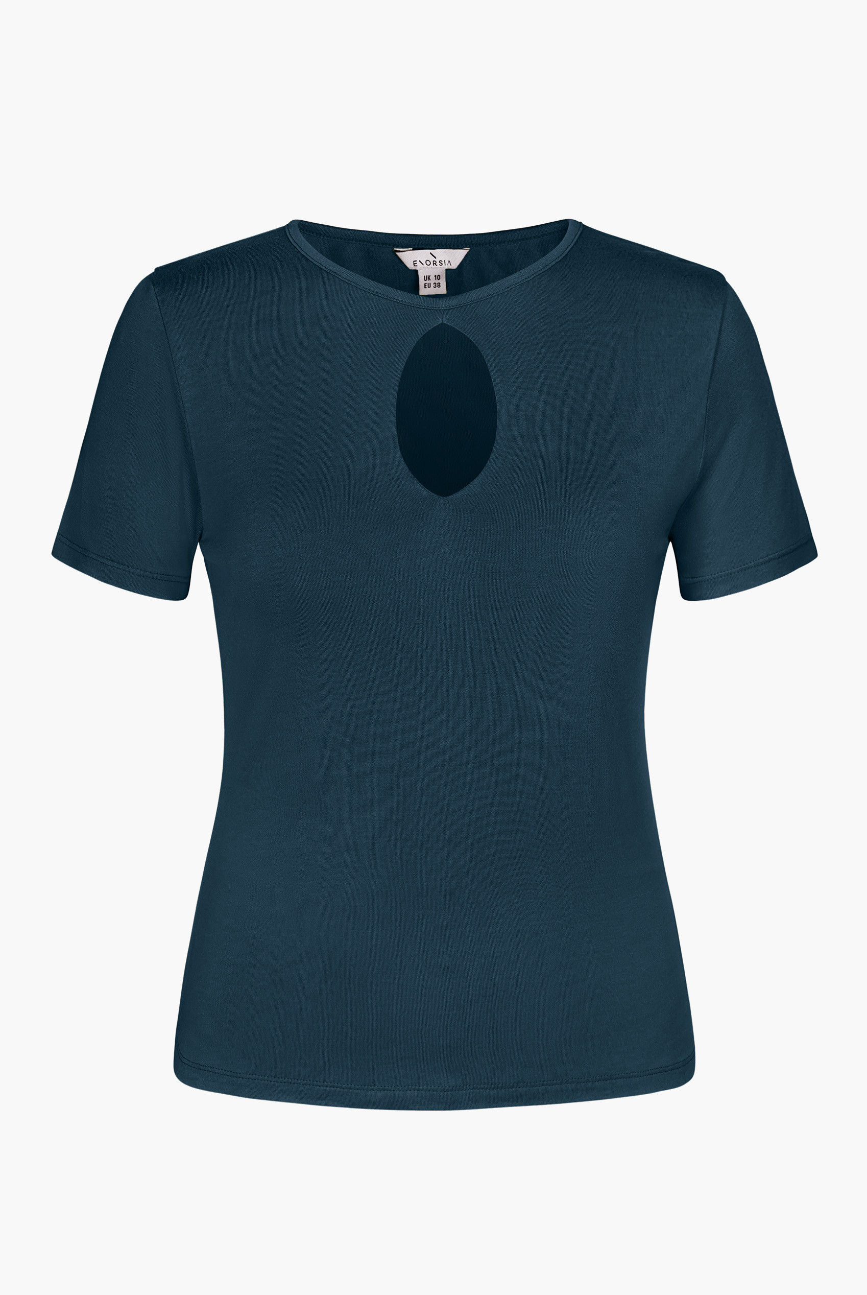 Key Hole Detail Short Sleeve Viscose Top