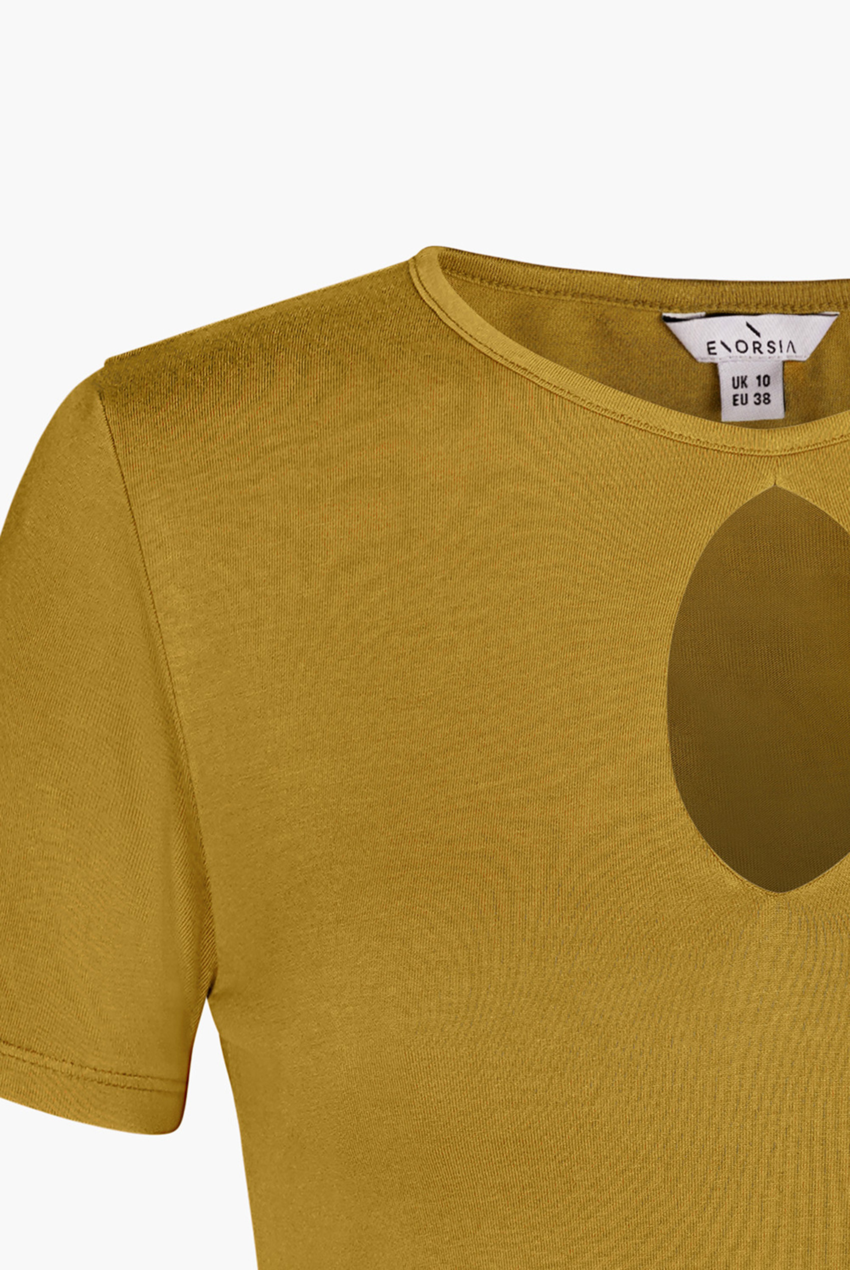 Key Hole Detail Short Sleeve Viscose Top