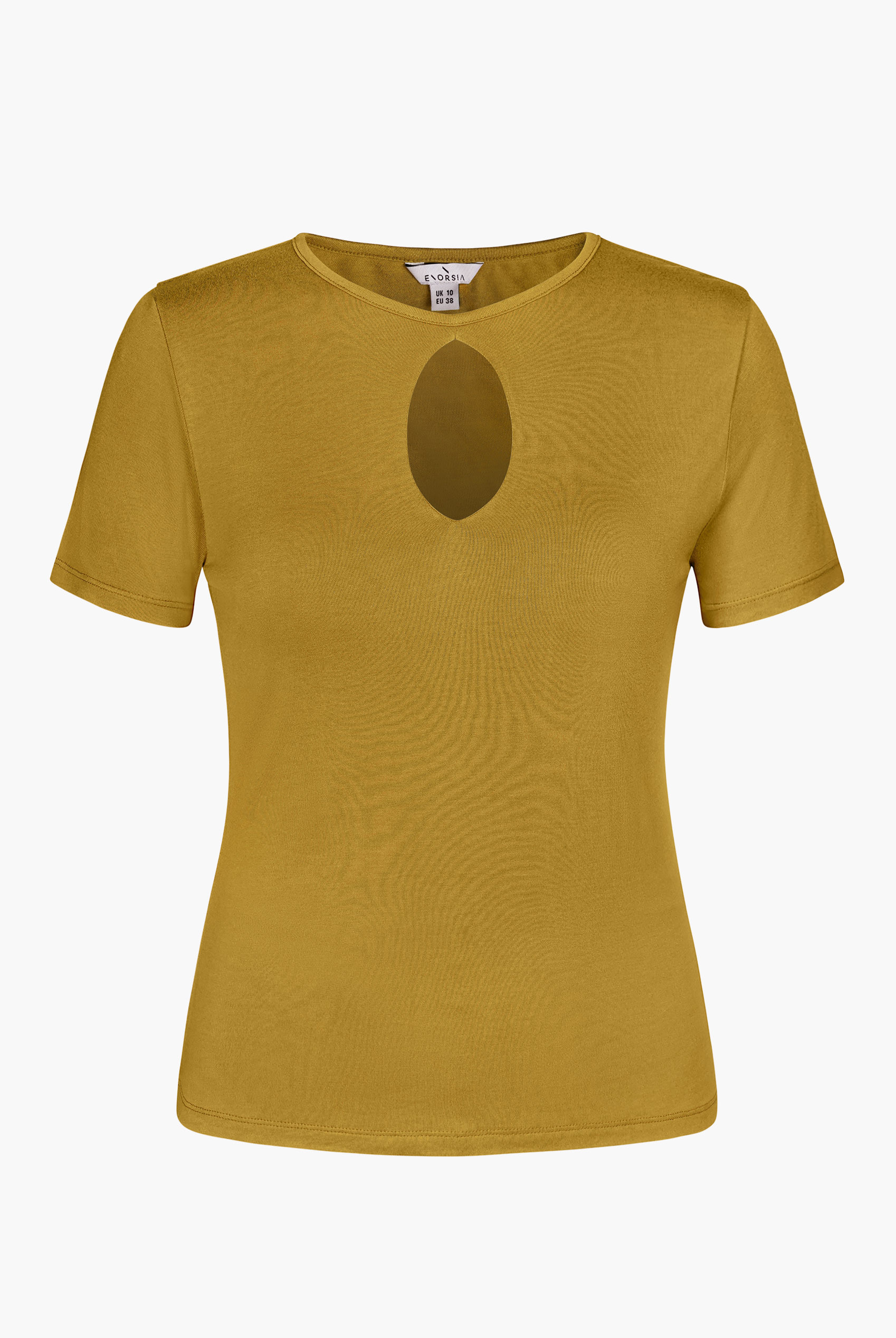 Key Hole Detail Short Sleeve Viscose Top
