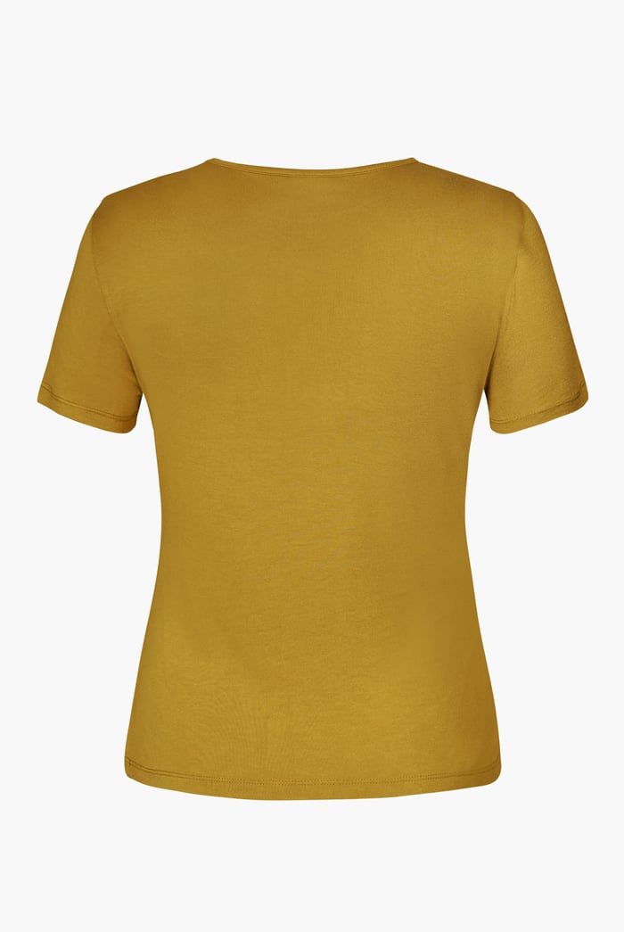 Key Hole Detail Short Sleeve Viscose Top
