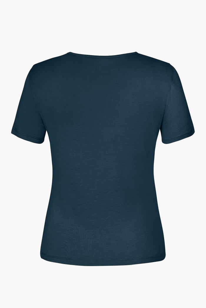 Key Hole Detail Short Sleeve Viscose Top