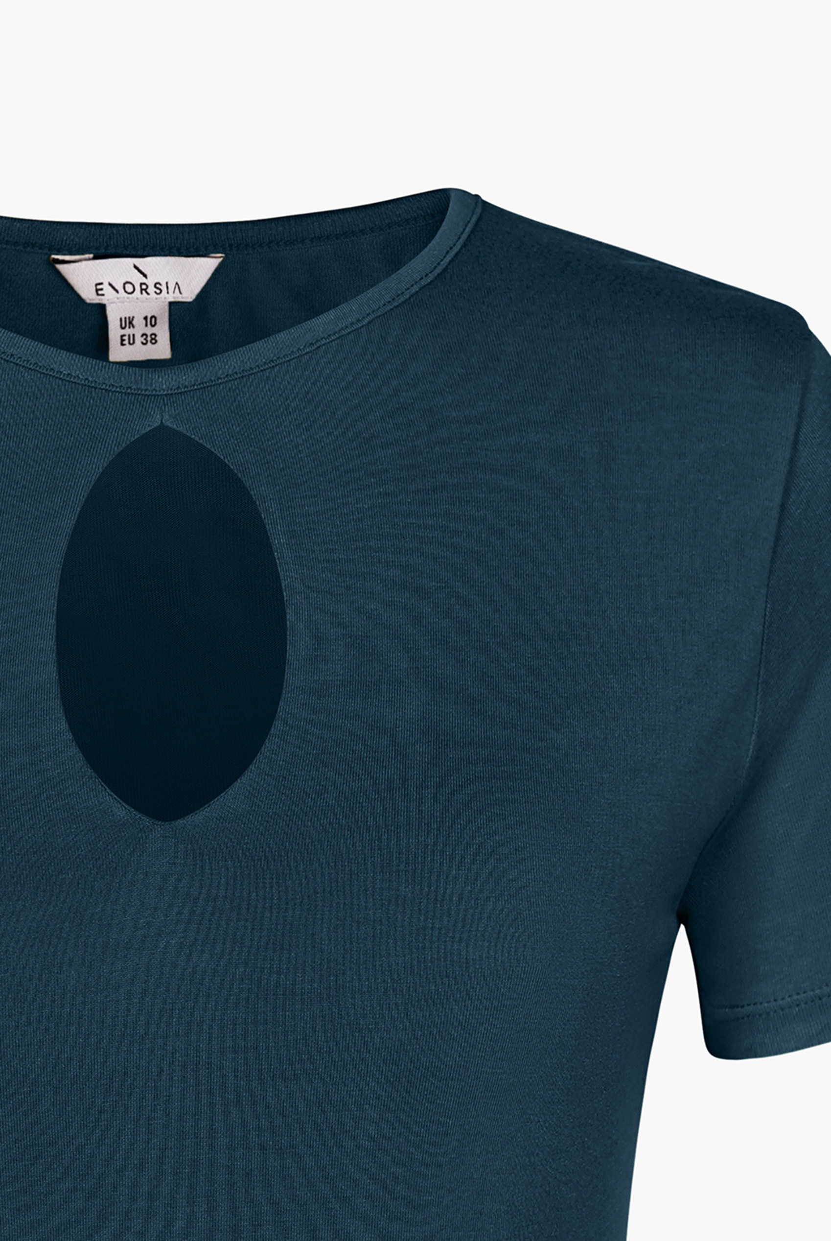 Key Hole Detail Short Sleeve Viscose Top