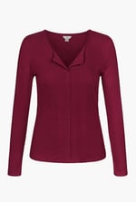 Scoop Neckline Long Sleeve Ribbed Top