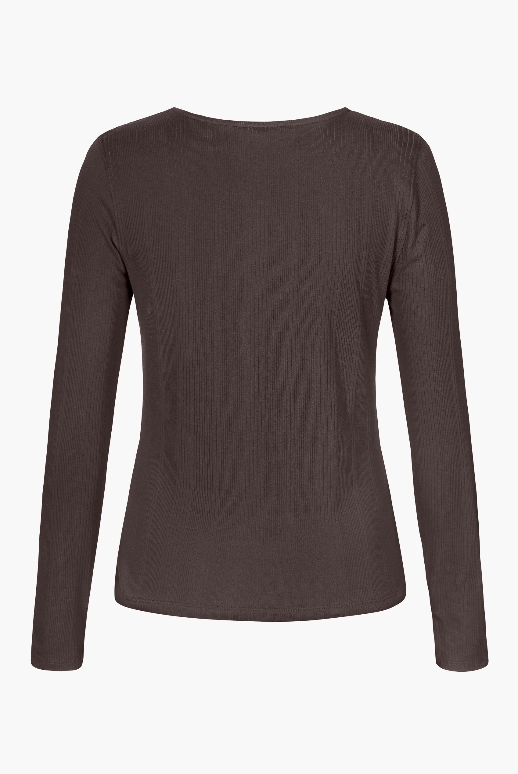 Scoop Neckline Long Sleeve Ribbed Top