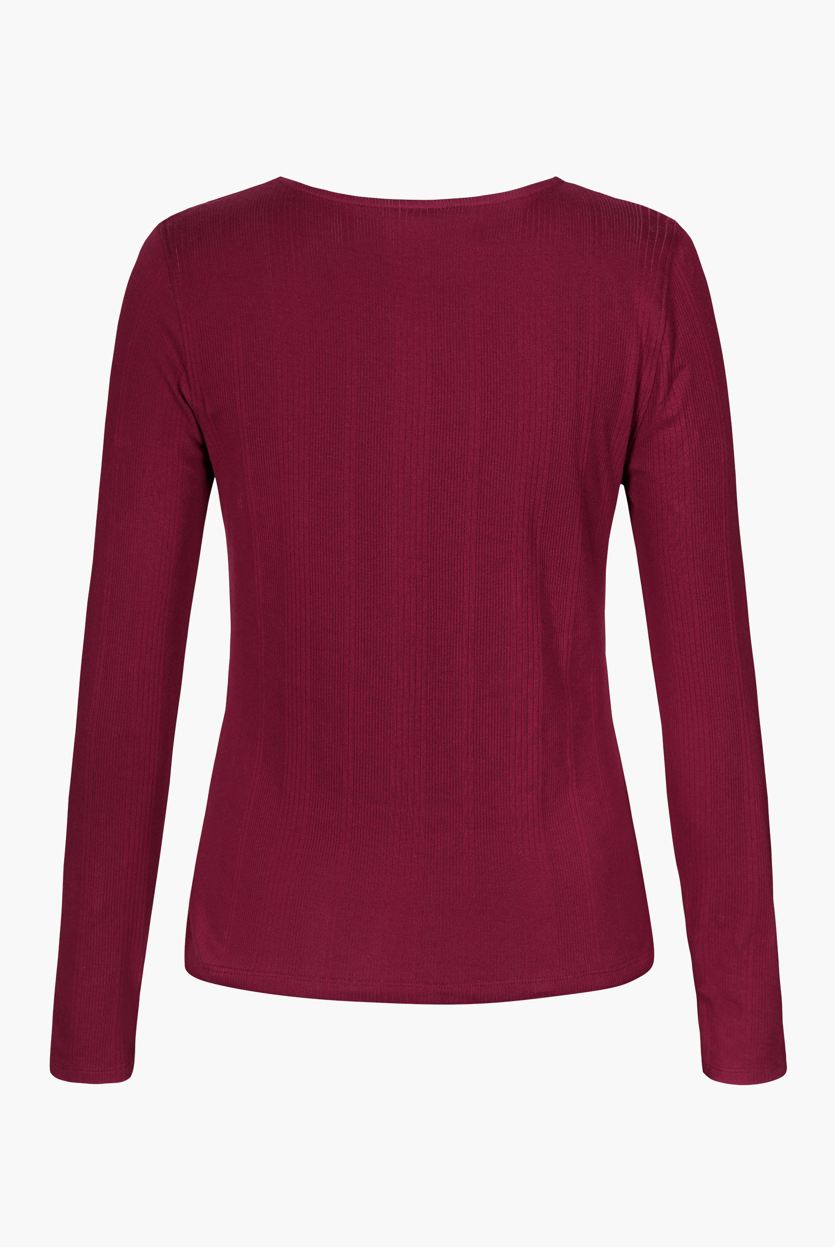 Scoop Neckline Long Sleeve Ribbed Top