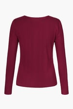 Scoop Neckline Long Sleeve Ribbed Top