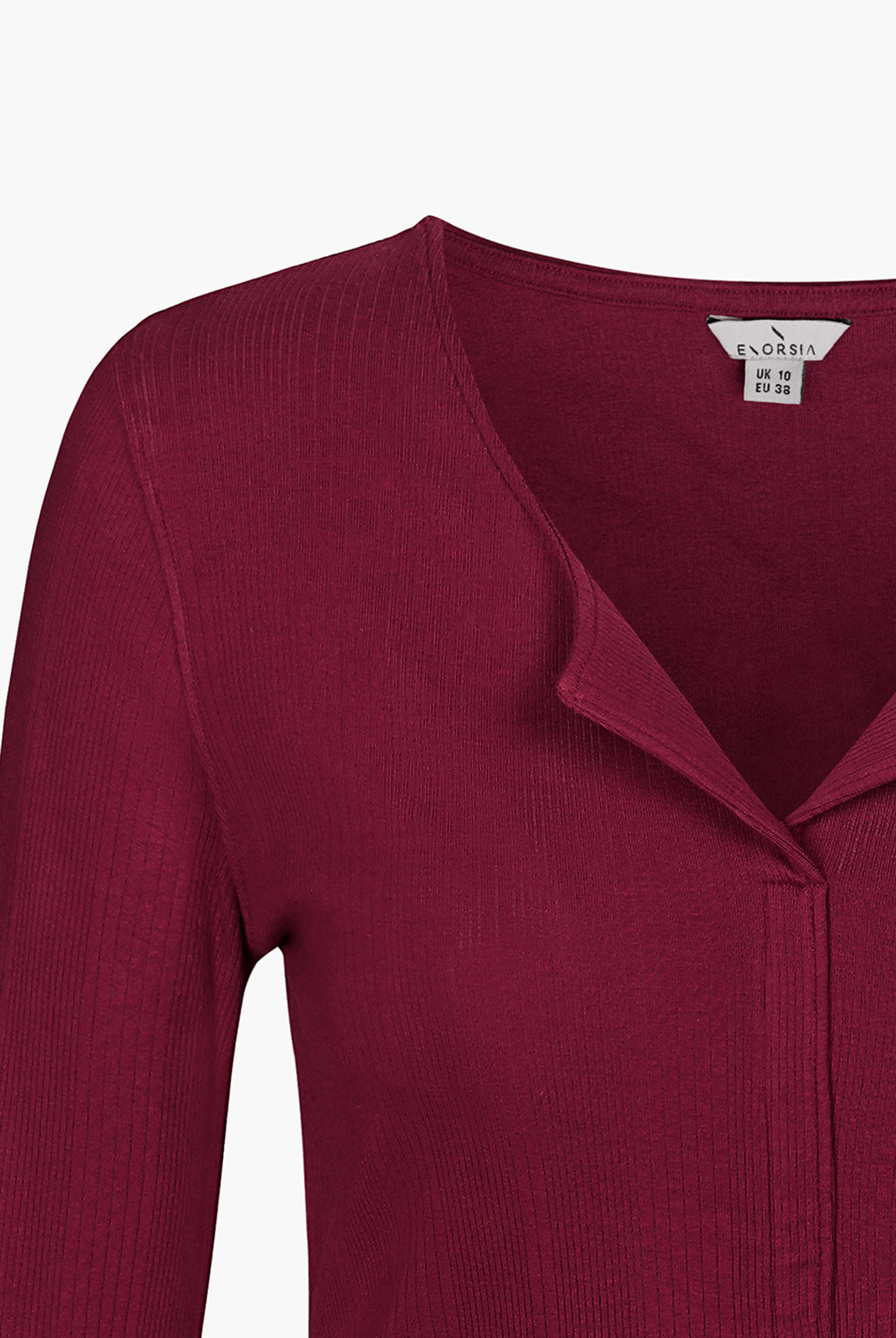 Scoop Neckline Long Sleeve Ribbed Top