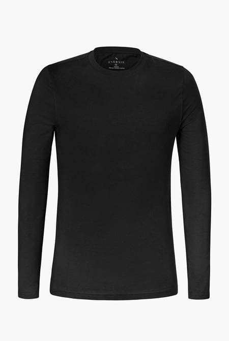 Black Premium Combed Cotton Long Sleeve T-Shirt