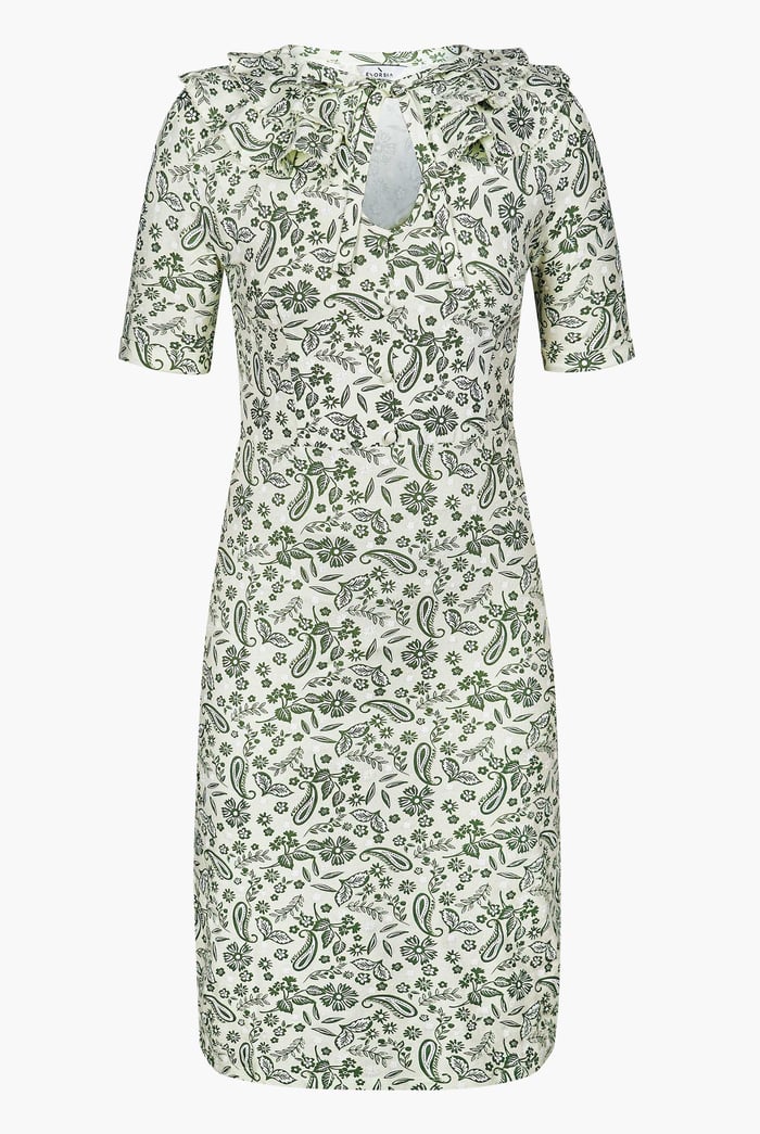 Double Layer Ruffles And Tie Fastening Midi Dress
