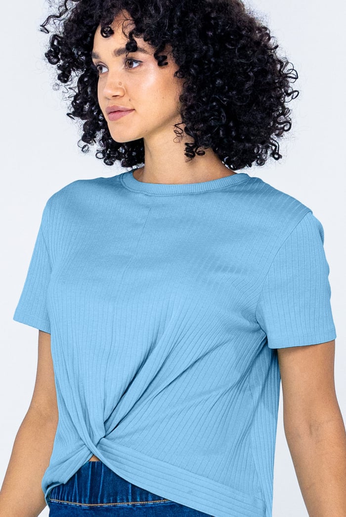 Twisted Hem Front T-Shirt