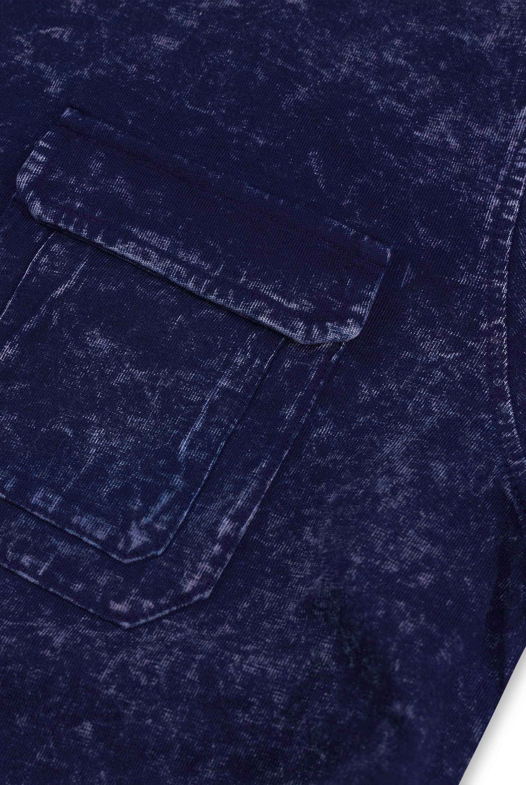 Mens Long Sleeve Indigo Washed T-Shirt