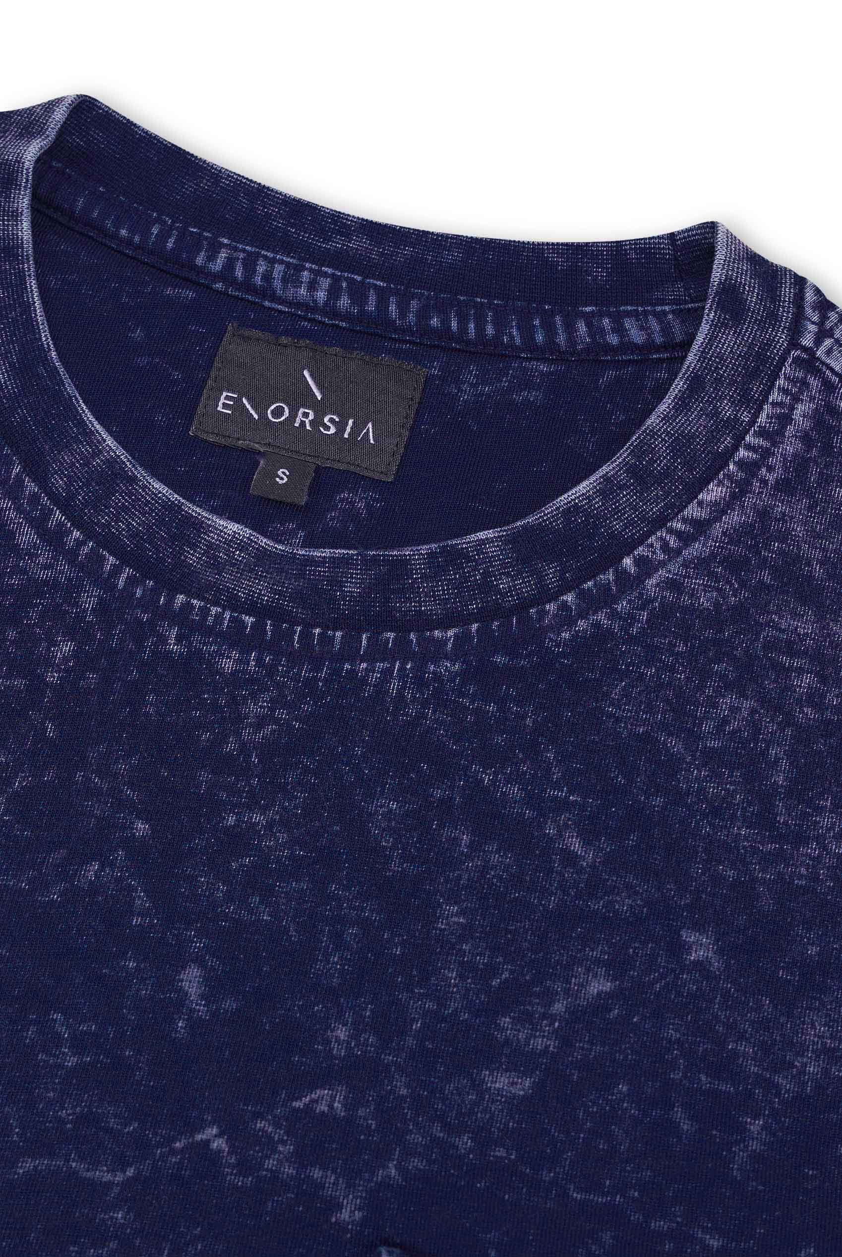 Mens Long Sleeve Indigo Washed T-Shirt