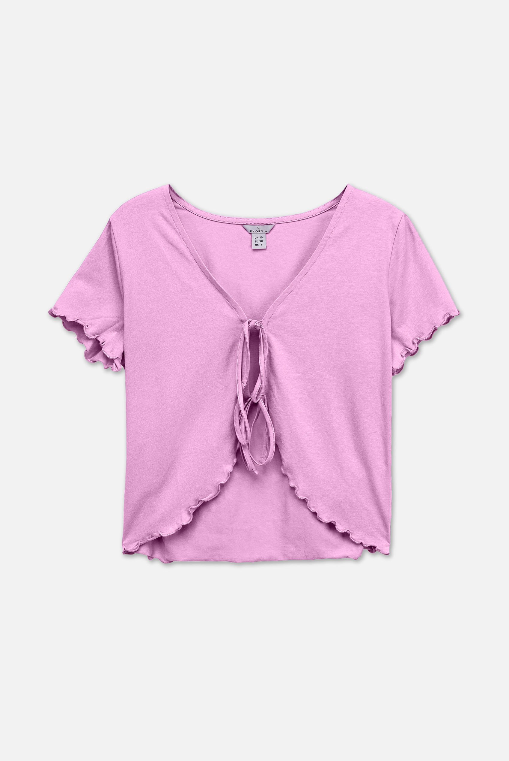 Lettuce Hem Tie Front T-Shirt