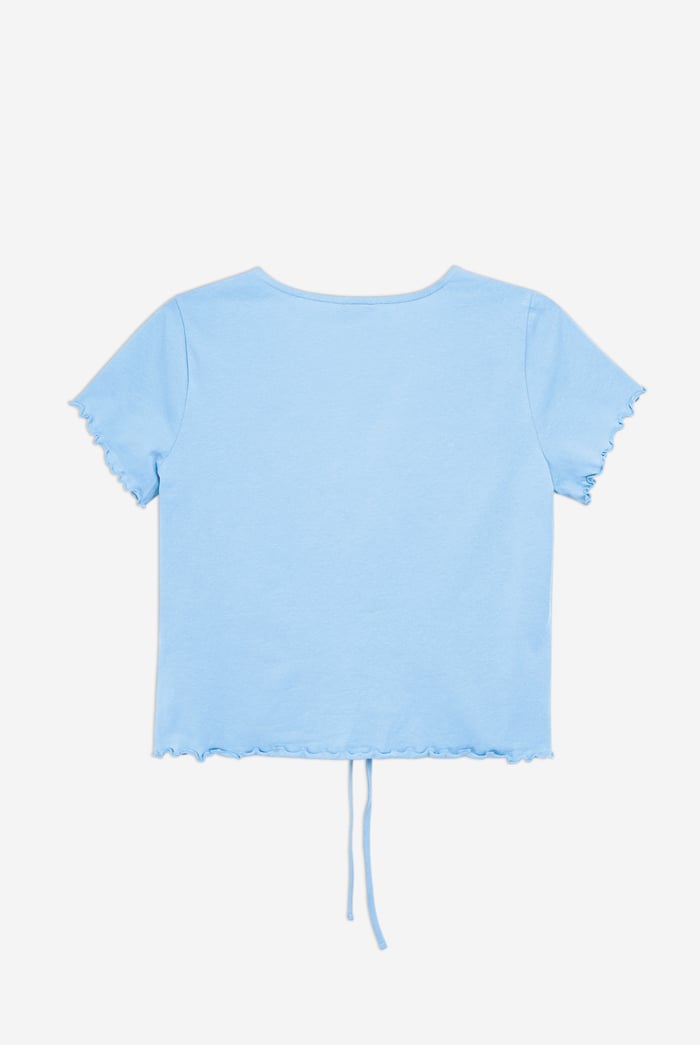 Lettuce Hem Tie Front T-Shirt