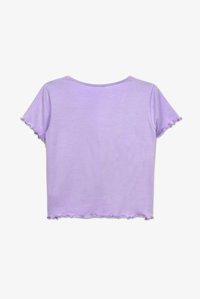 Lettuce Hem Tie Front T-Shirt