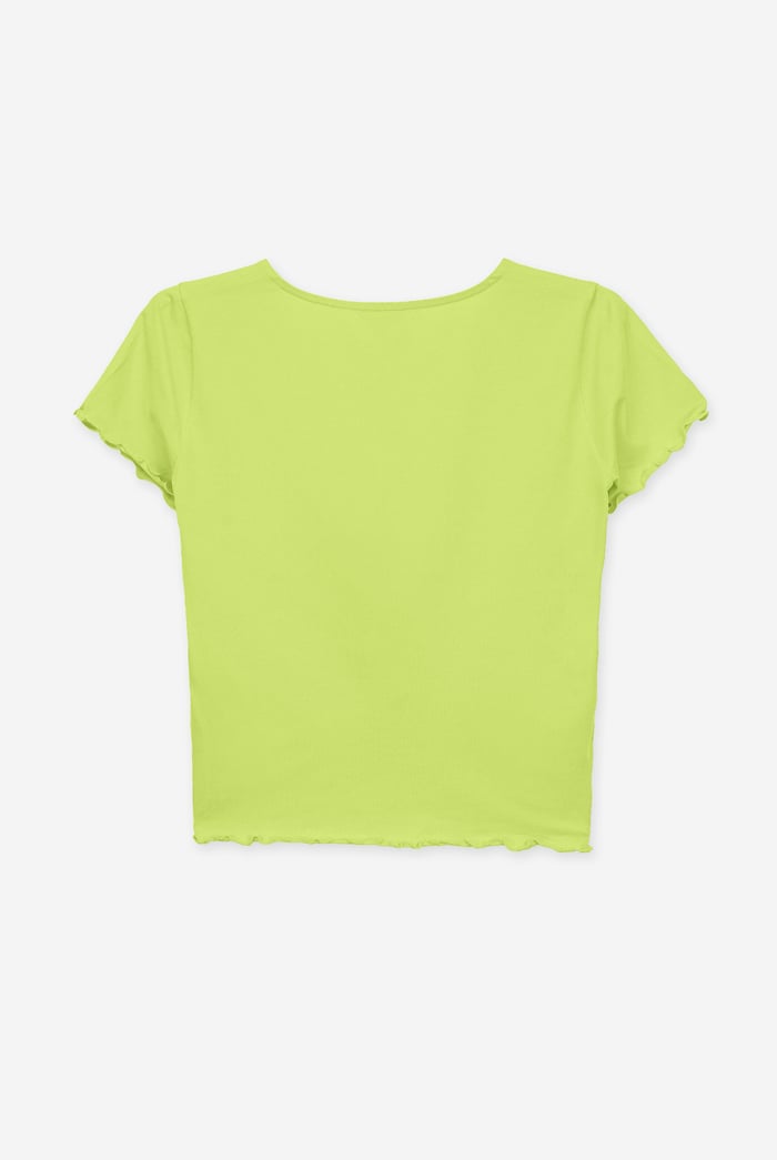 Lettuce Hem Tie Front T-Shirt