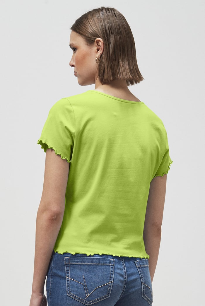Lettuce Hem Tie Front T-Shirt