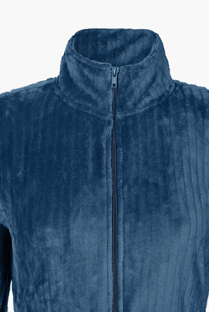 Supersoft Coral Fleece Zip Through Dressing Gown
