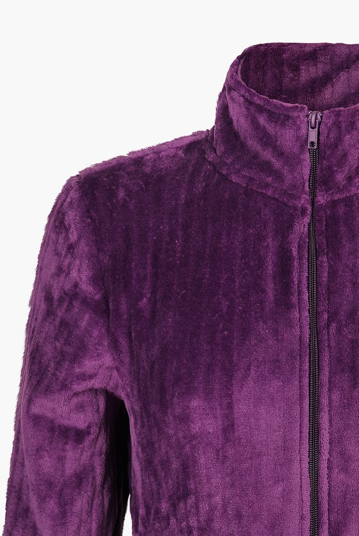 Supersoft Coral Fleece Zip Through Dressing Gown