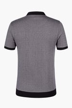 Contrast V-Neck Collar Cotton Polo Shirt