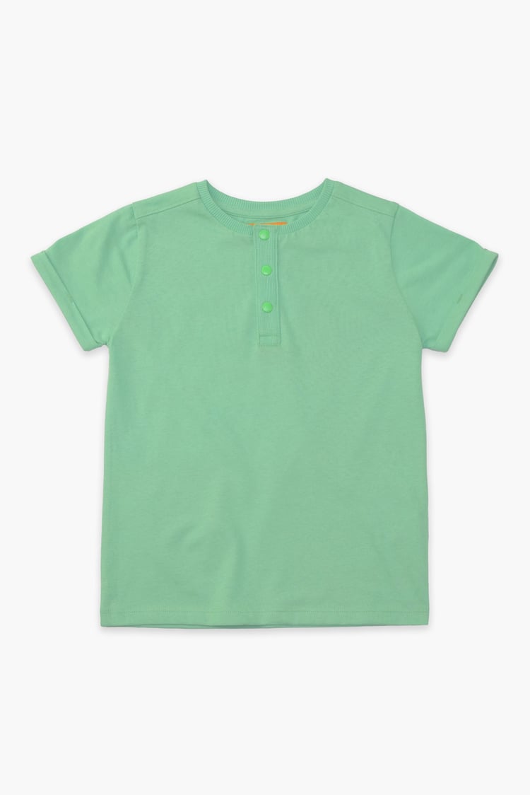 Half Placket Button Front T-Shirt