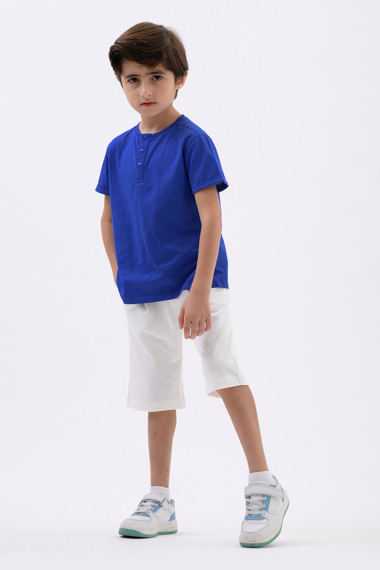 Half Placket Button Front T-Shirt