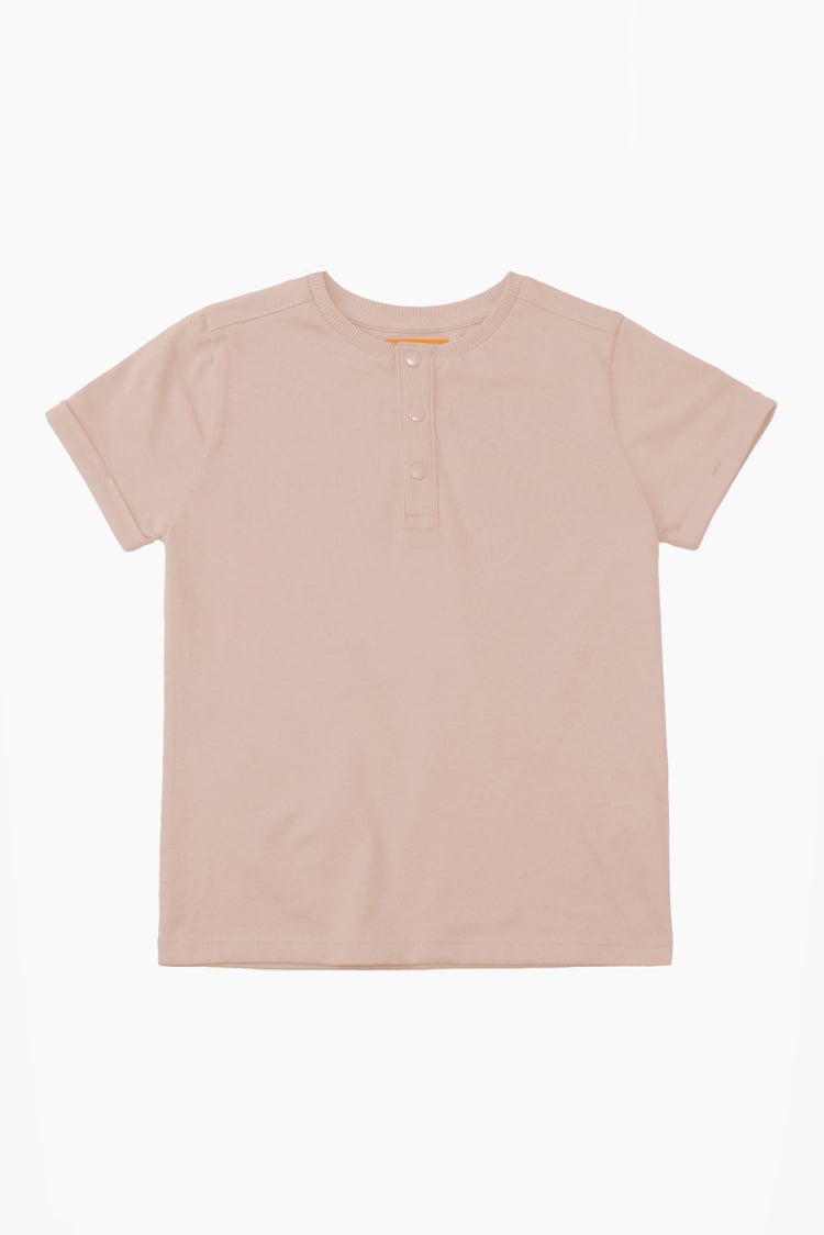 Half Placket Button Front T-Shirt