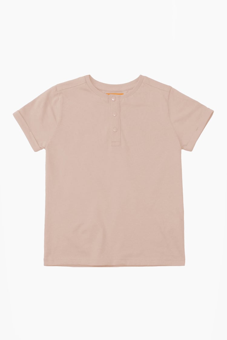 Half Placket Button Front T-Shirt