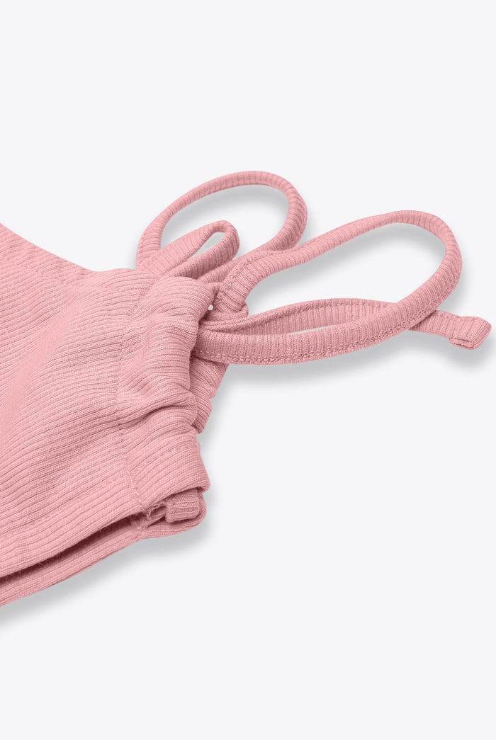 Knotted One Shoulder Rib Vest
