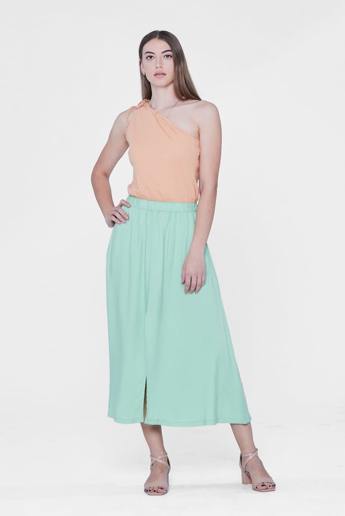 Knotted One Shoulder Rib Vest