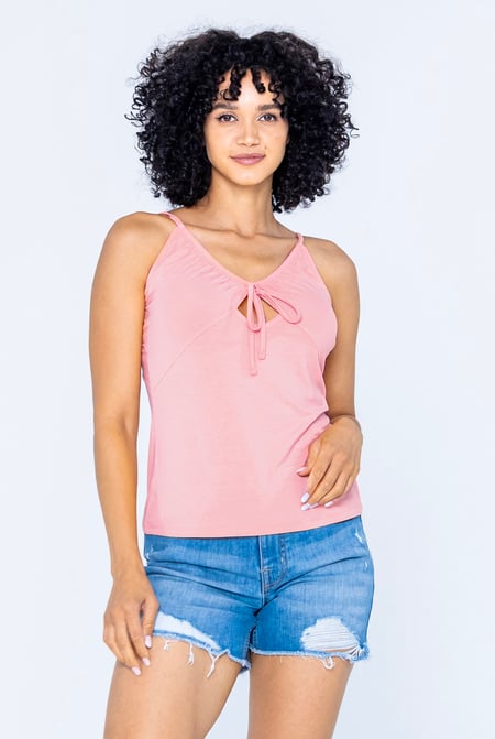 Red Key Hole Tie Detail Cami