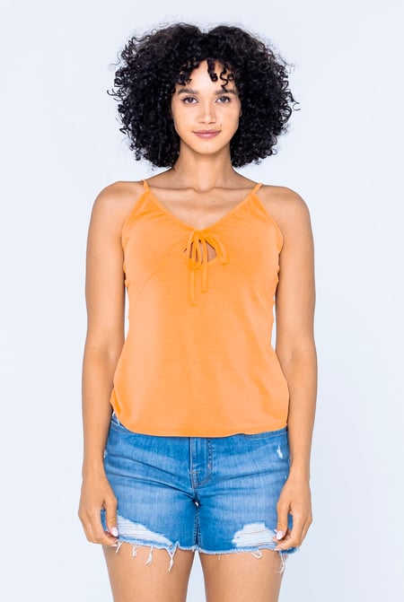Red Key Hole Tie Detail Cami
