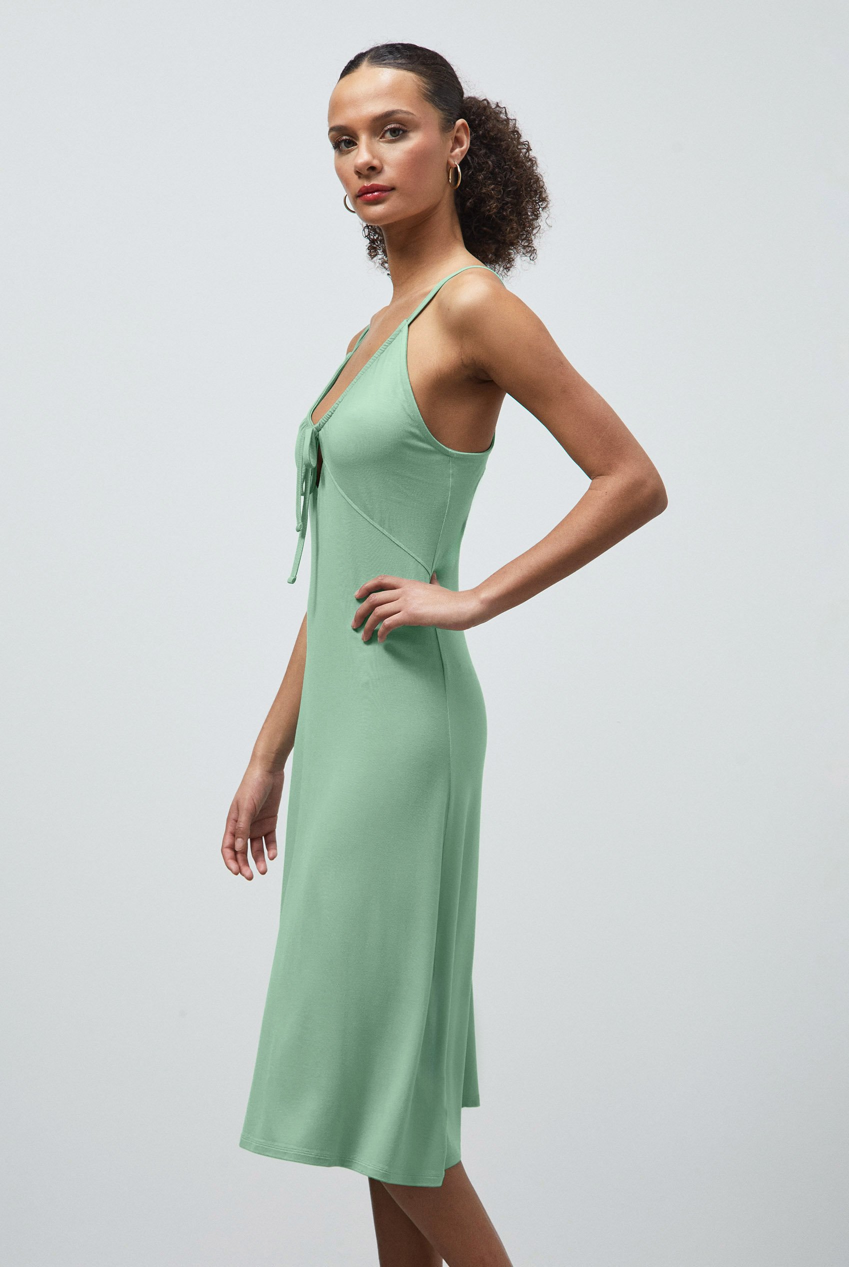 Strappy V-Neck Jersey Dress