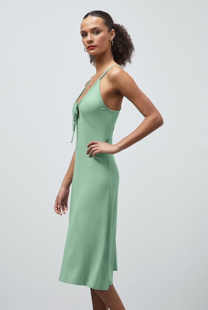 Strappy V-Neck Jersey Dress