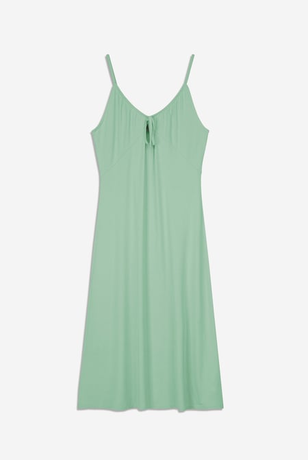 Green Strappy V-Neck Jersey Dress