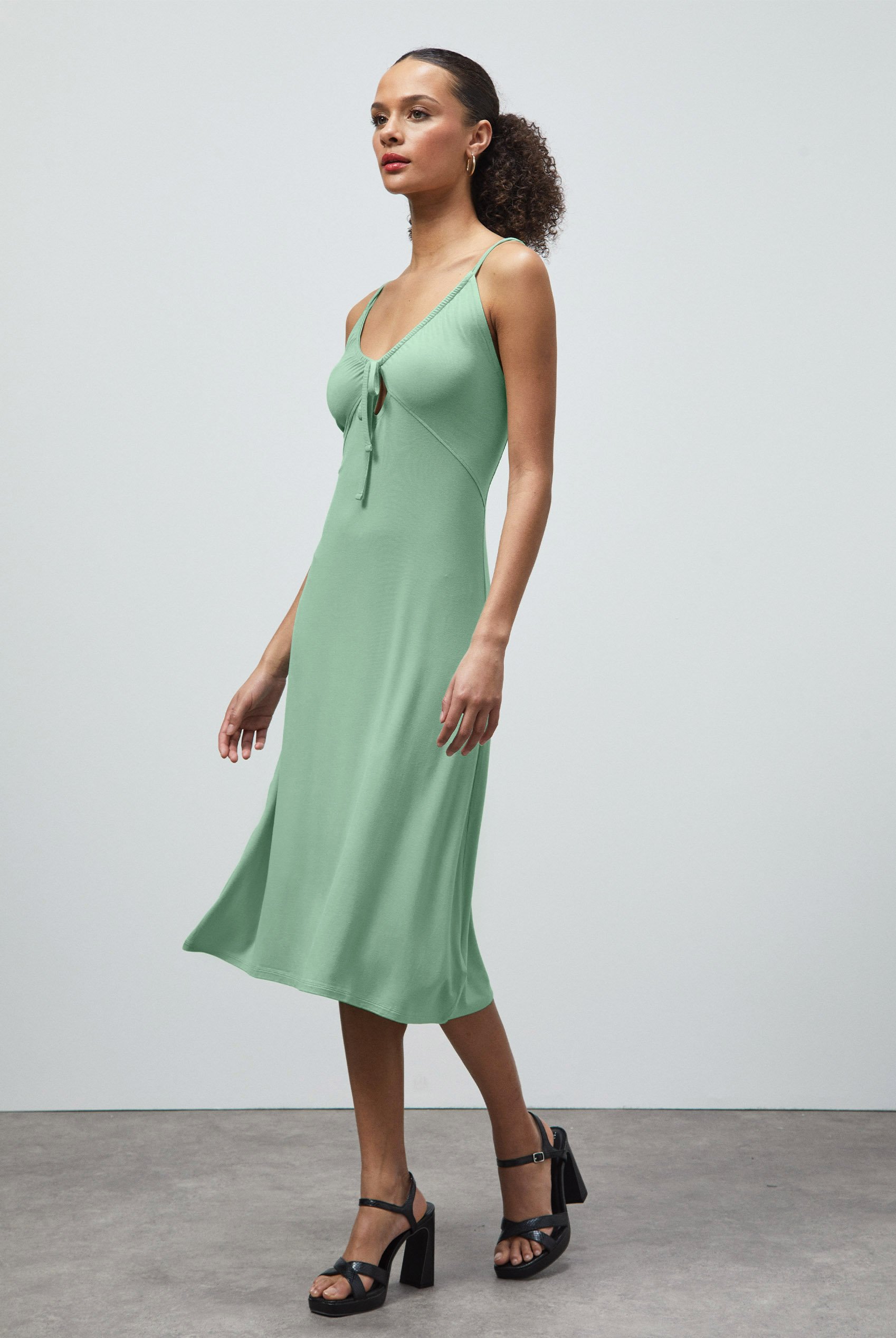 Strappy V-Neck Jersey Dress