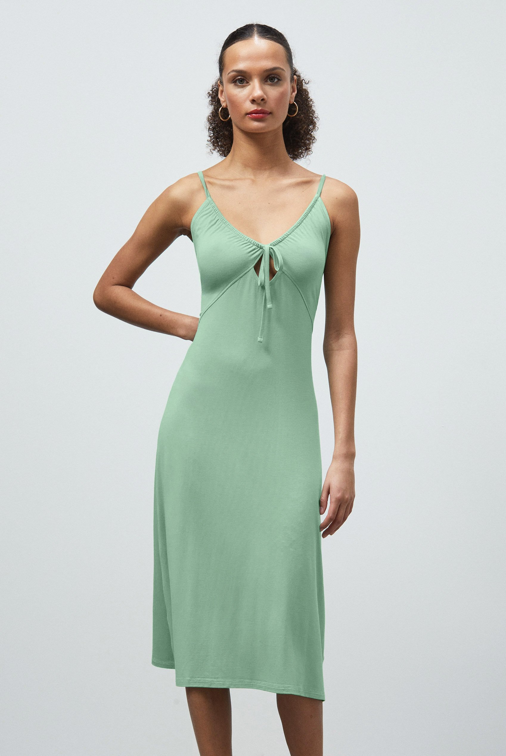 Strappy V-Neck Jersey Dress