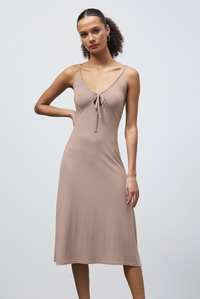 Strappy V-Neck Jersey Dress