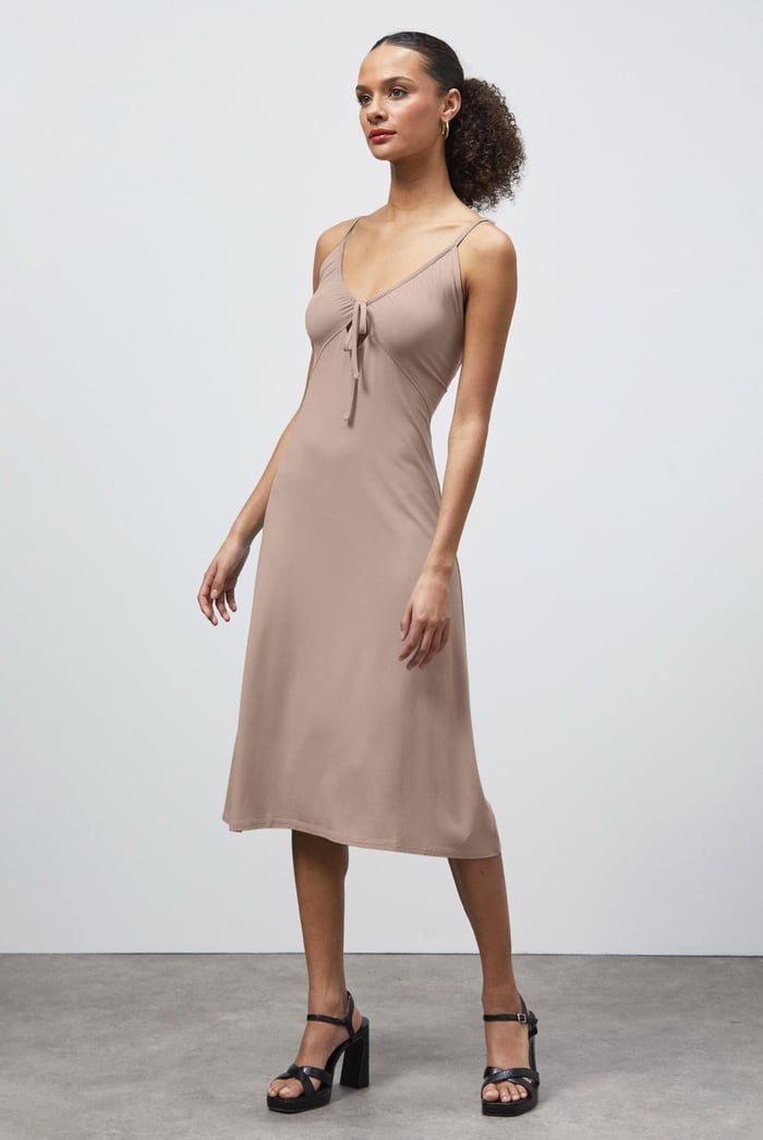 Strappy V-Neck Jersey Dress