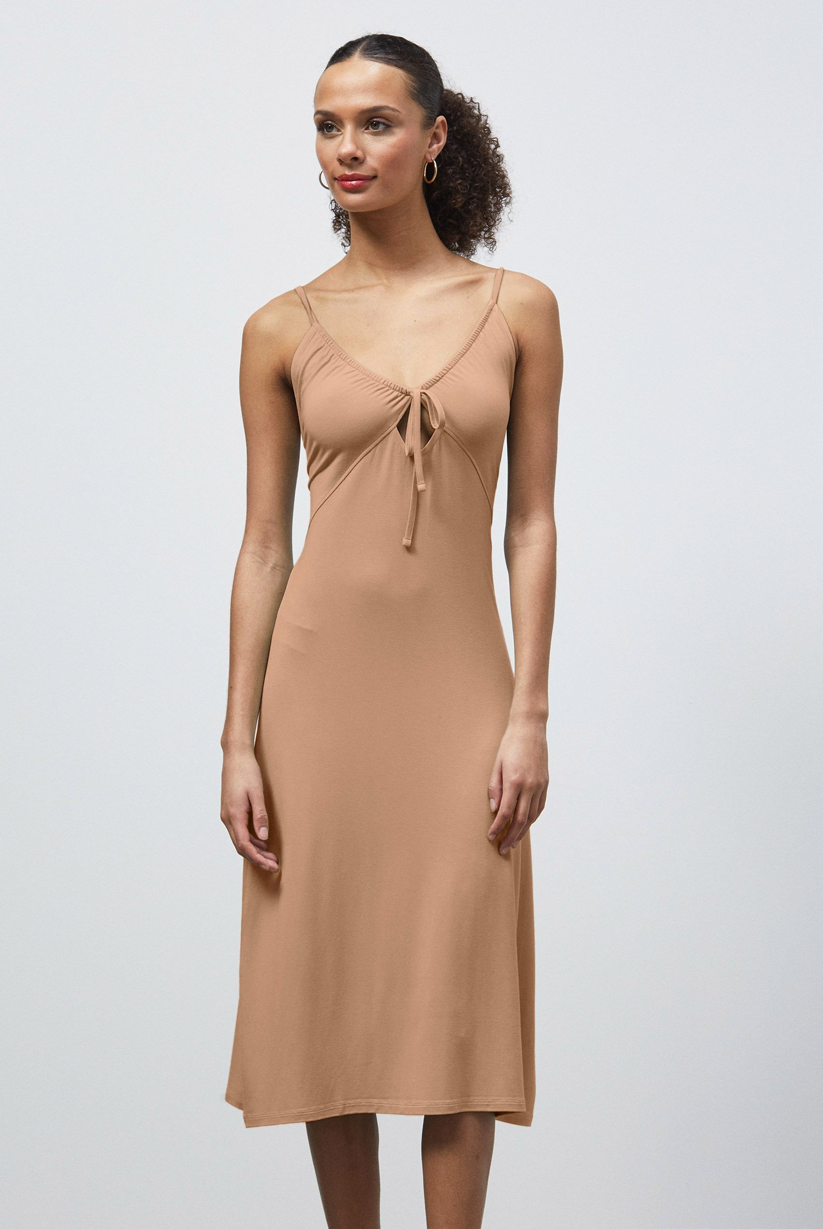 Strappy V-Neck Jersey Dress