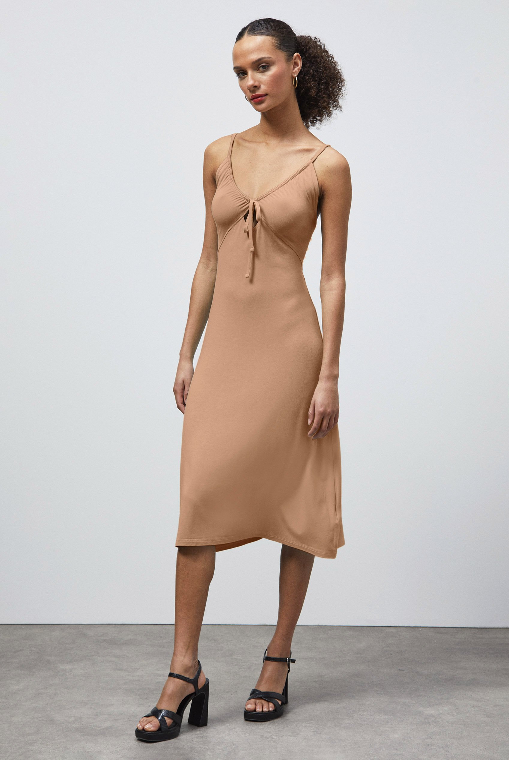 Strappy V-Neck Jersey Dress