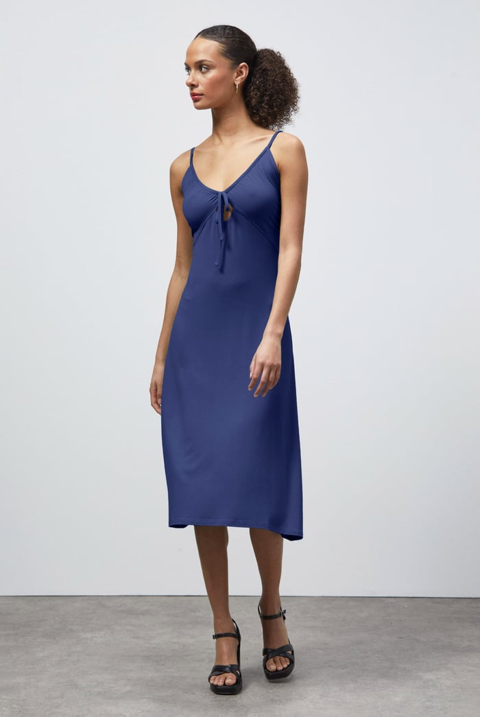 Strappy V-Neck Jersey Dress