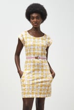 Belted Printed Jersey Dress