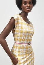 Belted Printed Jersey Dress