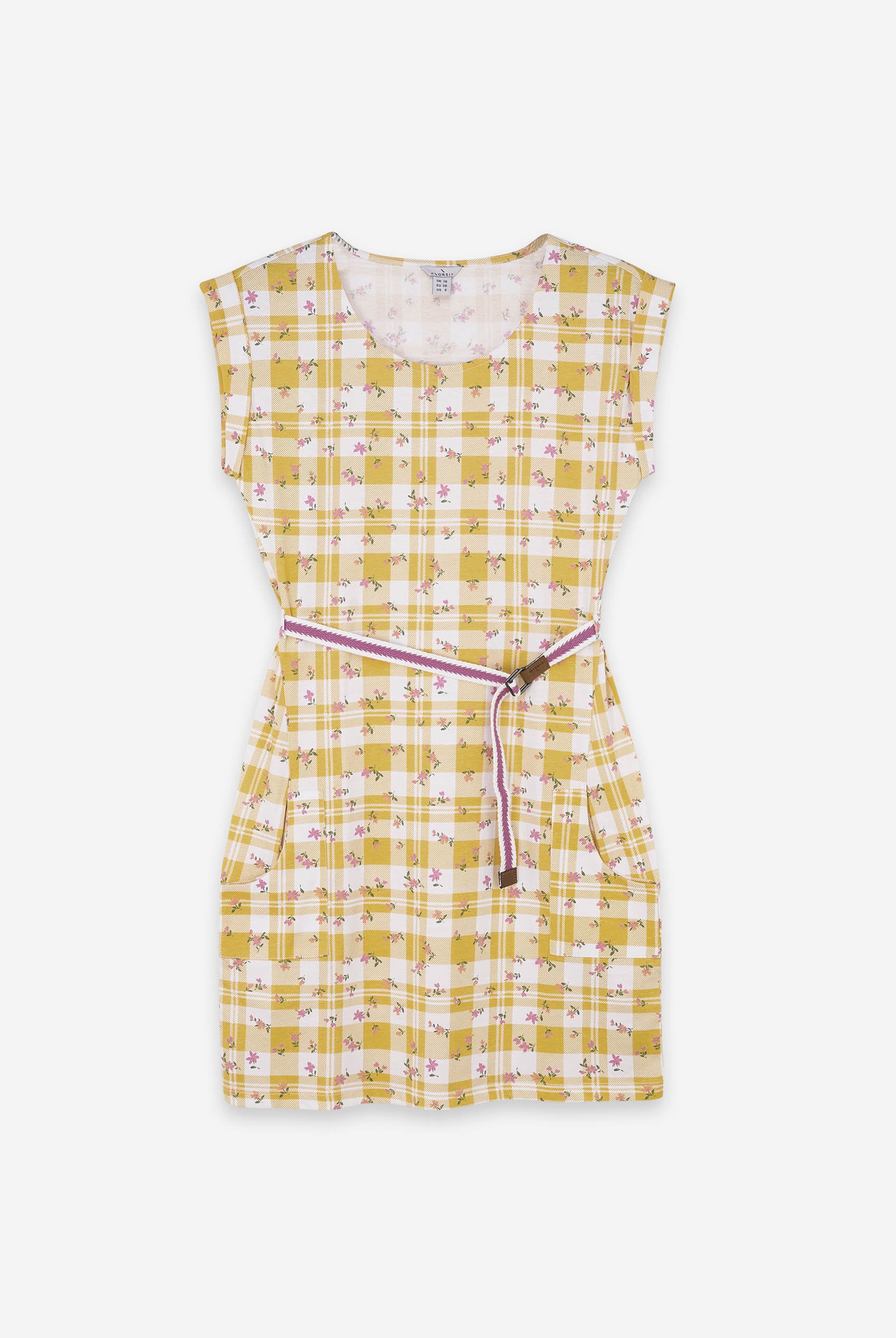 Belted Printed Jersey Dress