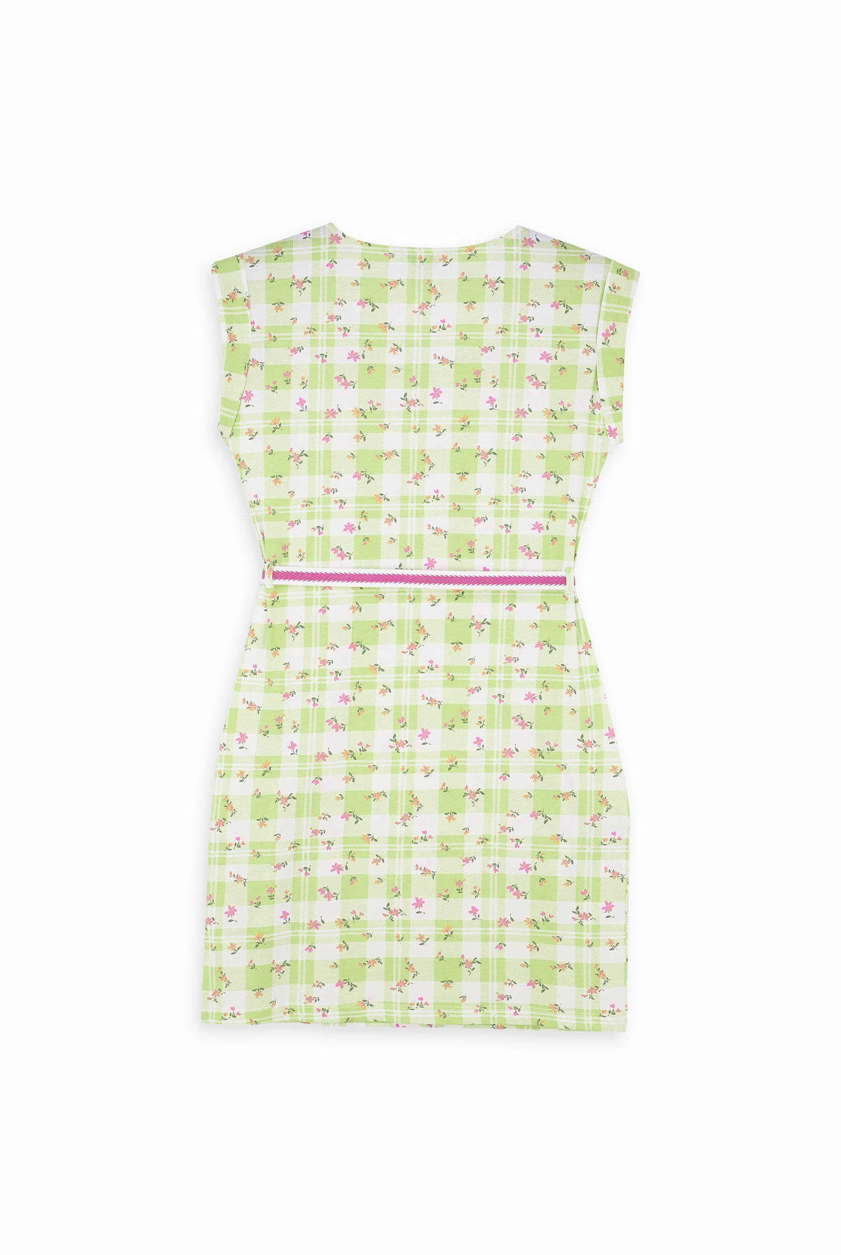 Belted Printed Jersey Dress