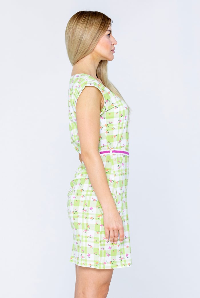 Belted Printed Jersey Dress
