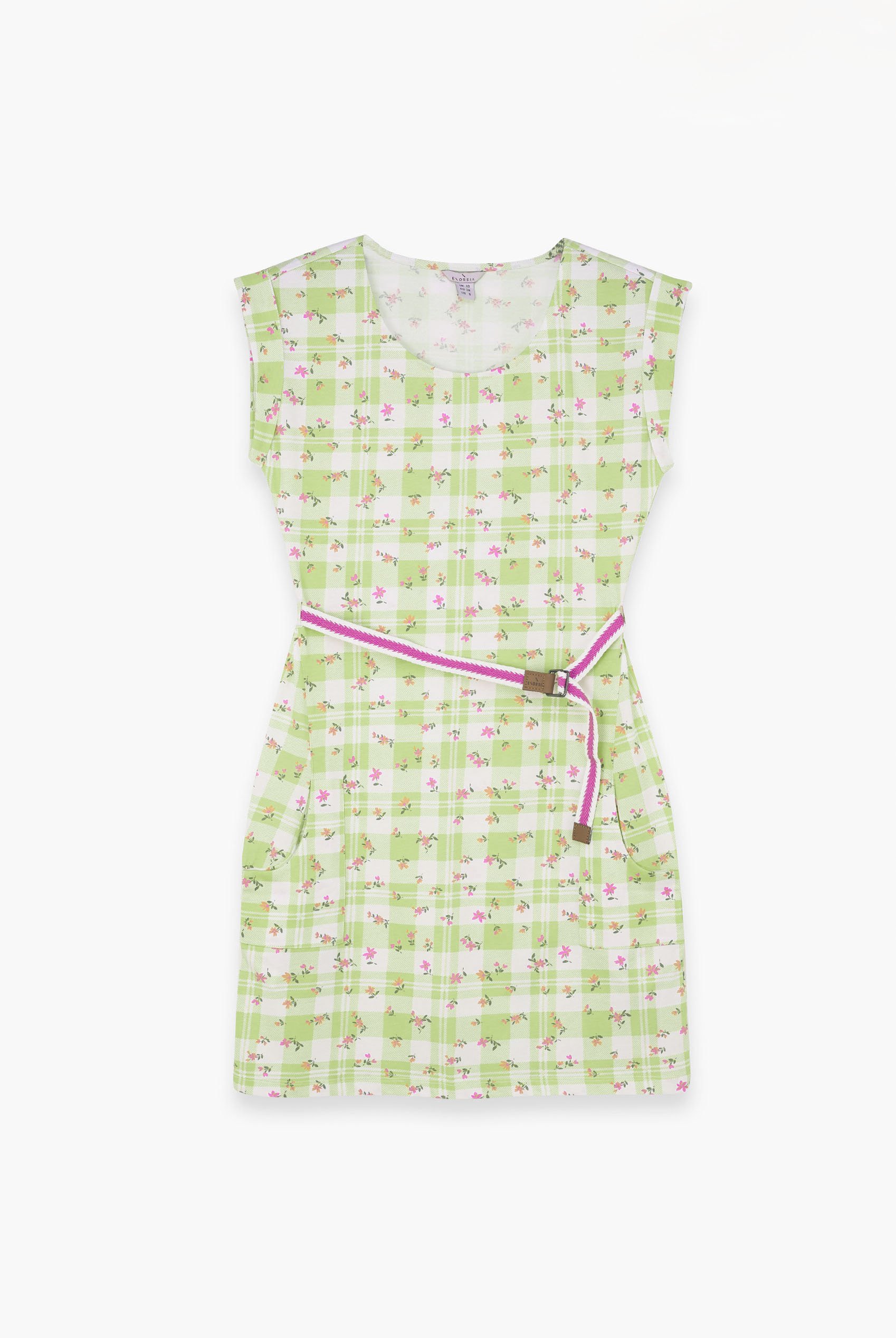 Belted Printed Jersey Dress