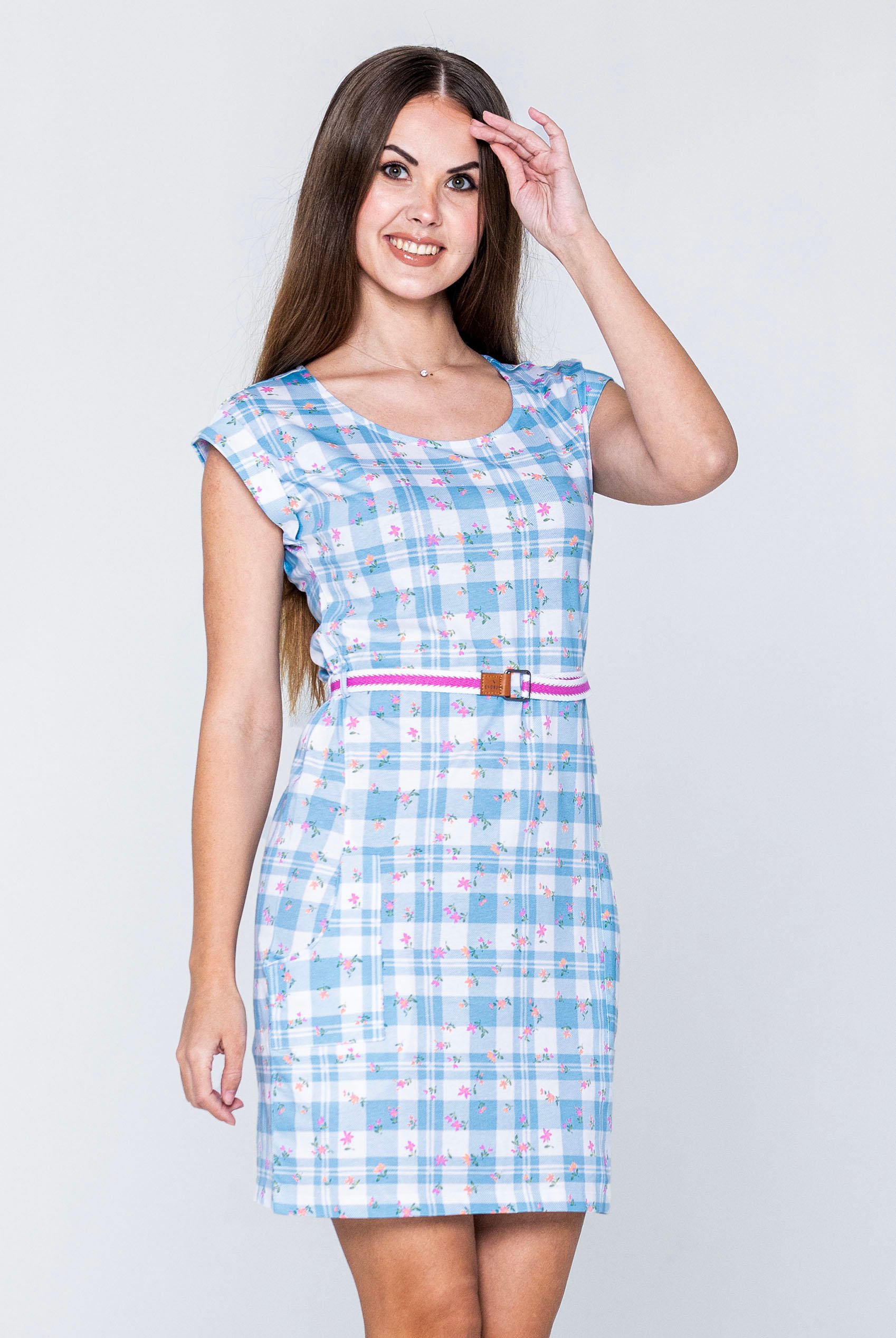Belted Printed Jersey Dress