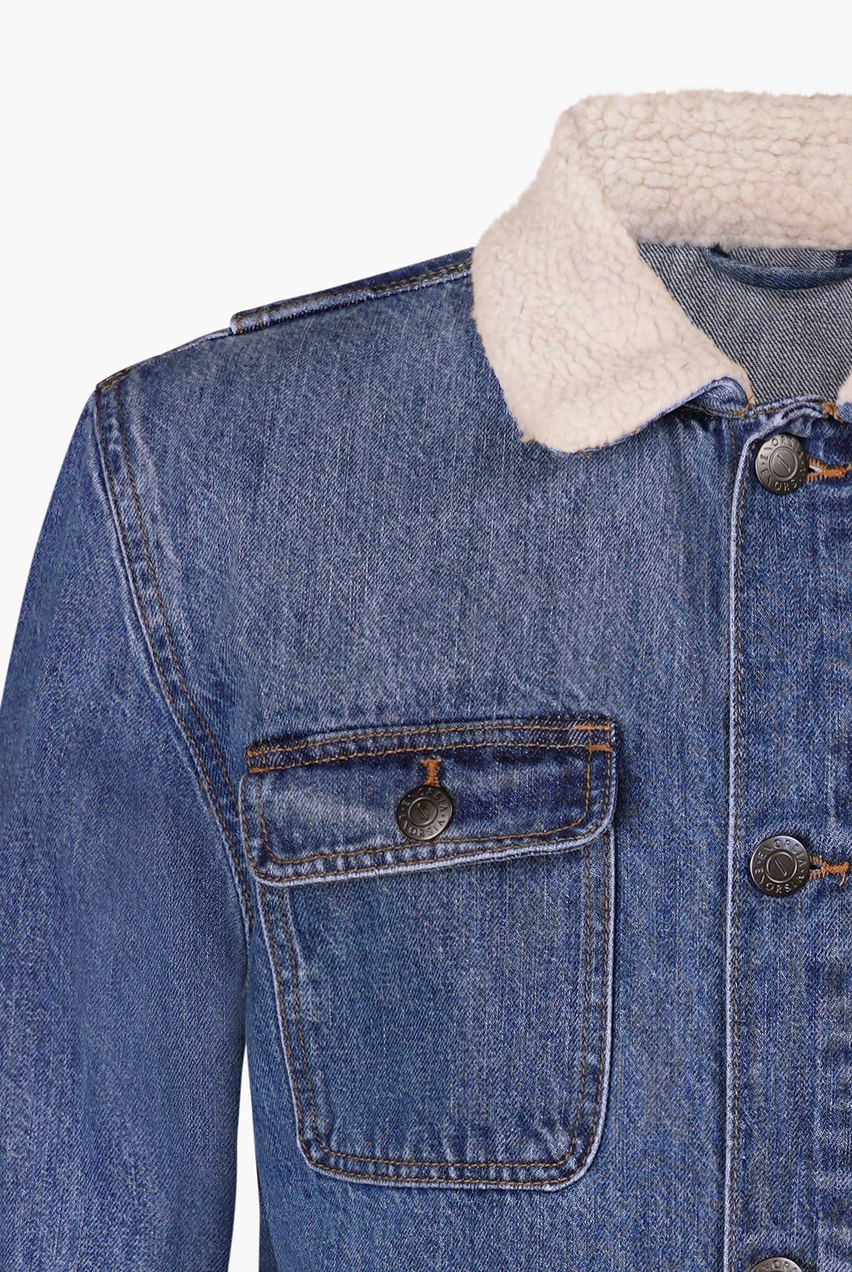Borg Collar Cotton Denim Tucker Jacket